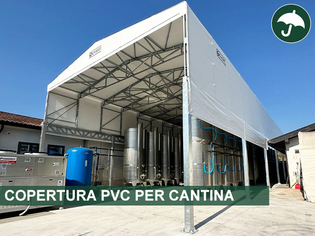 Copertura in PVC industriale per una cantina di vini in Friuli